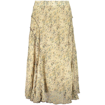 Skirt by Desigual for women in polyester beige & patterned features a sublime silhouette, showcasing the sublime design of the Women's Polyester Skirt in a sophisticated long.