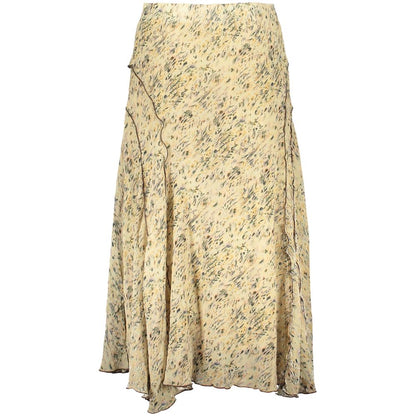 Skirt by Desigual for women in polyester beige & patterned showcases a dramatic silhouette, artfully capturing the essence of the Women's Polyester Skirt in a dramatic long cut for a refined look.