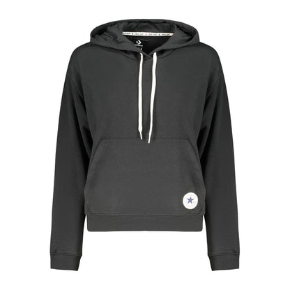 Hooded Sweatshirt Hoodie by Converse for women in cotton black features an avant-garde silhouette, showcasing a sophisticated hooded neckline and detail for a truly avant-garde finish.