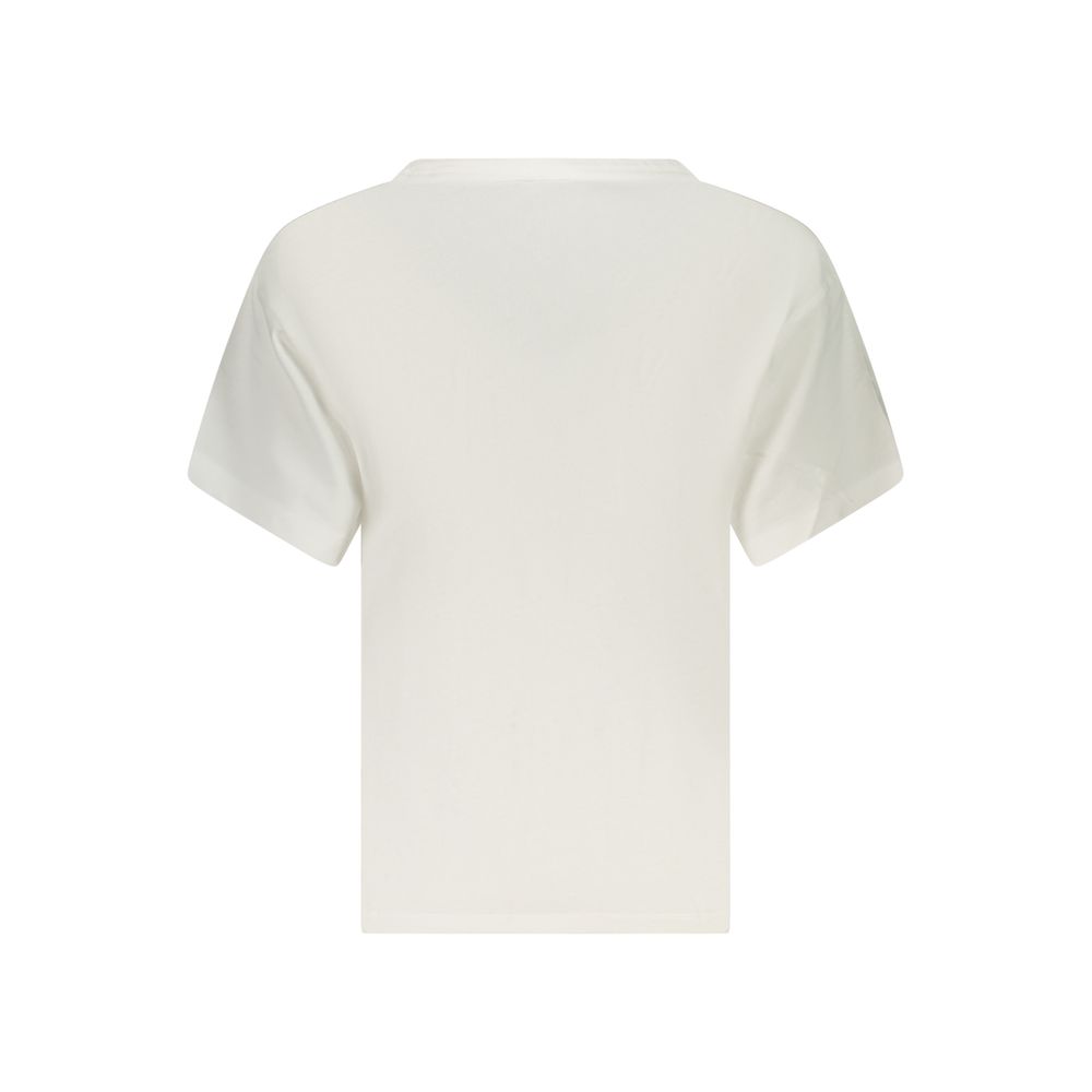 T-Shirt by Pepe Jeans for women in cotton & rhinestone white features an edgy silhouette, meticulously detailed with a sophisticated and for a truly edgy finish.