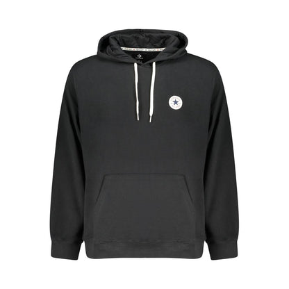 Hooded Sweatshirt Hoodie by Converse for men in cotton black features a authentic silhouette, showcasing a sophisticated hooded neckline and authentic detail for a refined finish.