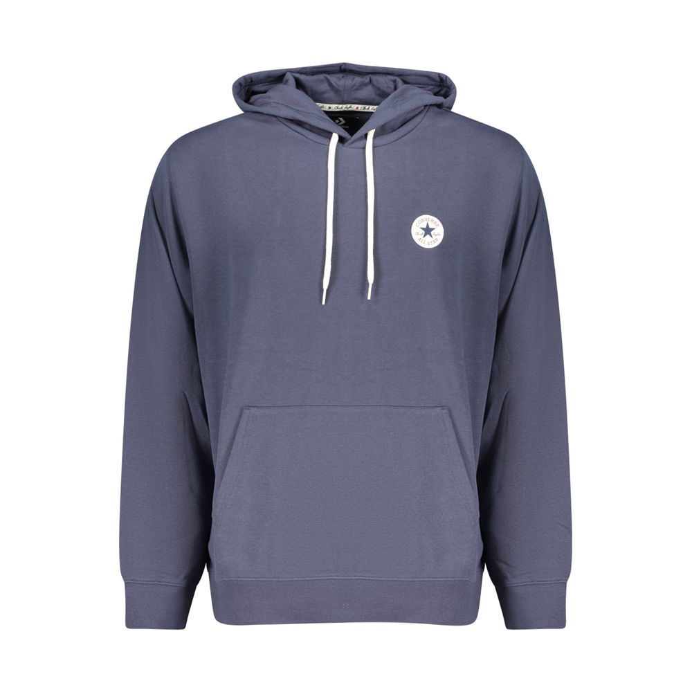 Hooded Sweatshirt Hoodie by Converse for men in cotton blue features a authentic silhouette, showcasing a sophisticated hooded neckline and authentic detail for a refined finish.