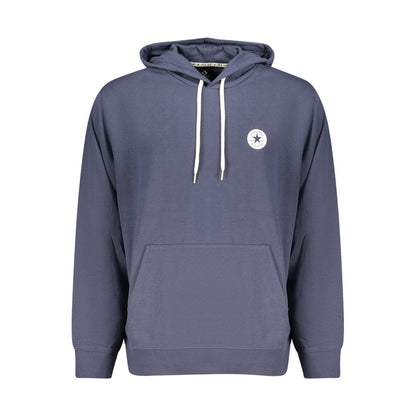 Hooded Sweatshirt Hoodie by Converse for men in cotton blue features a authentic silhouette, showcasing a sophisticated hooded neckline and authentic detail for a refined finish.