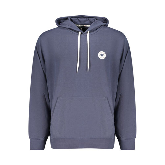 Hooded Sweatshirt Hoodie by Converse for men in cotton blue features a authentic silhouette, showcasing a sophisticated hooded neckline and authentic detail for a refined finish.