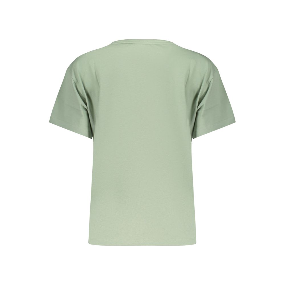 T-Shirt by Pepe Jeans for women in cotton & rhinestone green showcases a dramatic silhouette, elegantly detailed with a dramatic and for a truly dramatic finish.