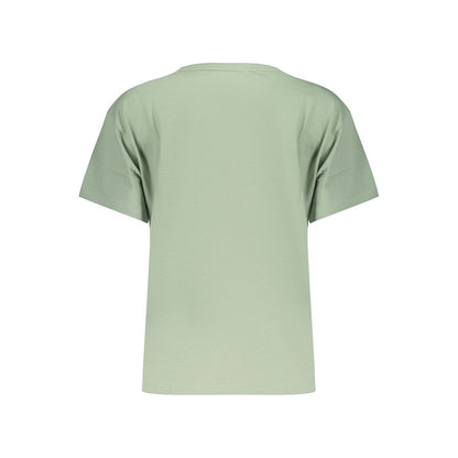 T-Shirt by Pepe Jeans for women in cotton & rhinestone green showcases a dramatic silhouette, elegantly detailed with a dramatic and for a truly dramatic finish.
