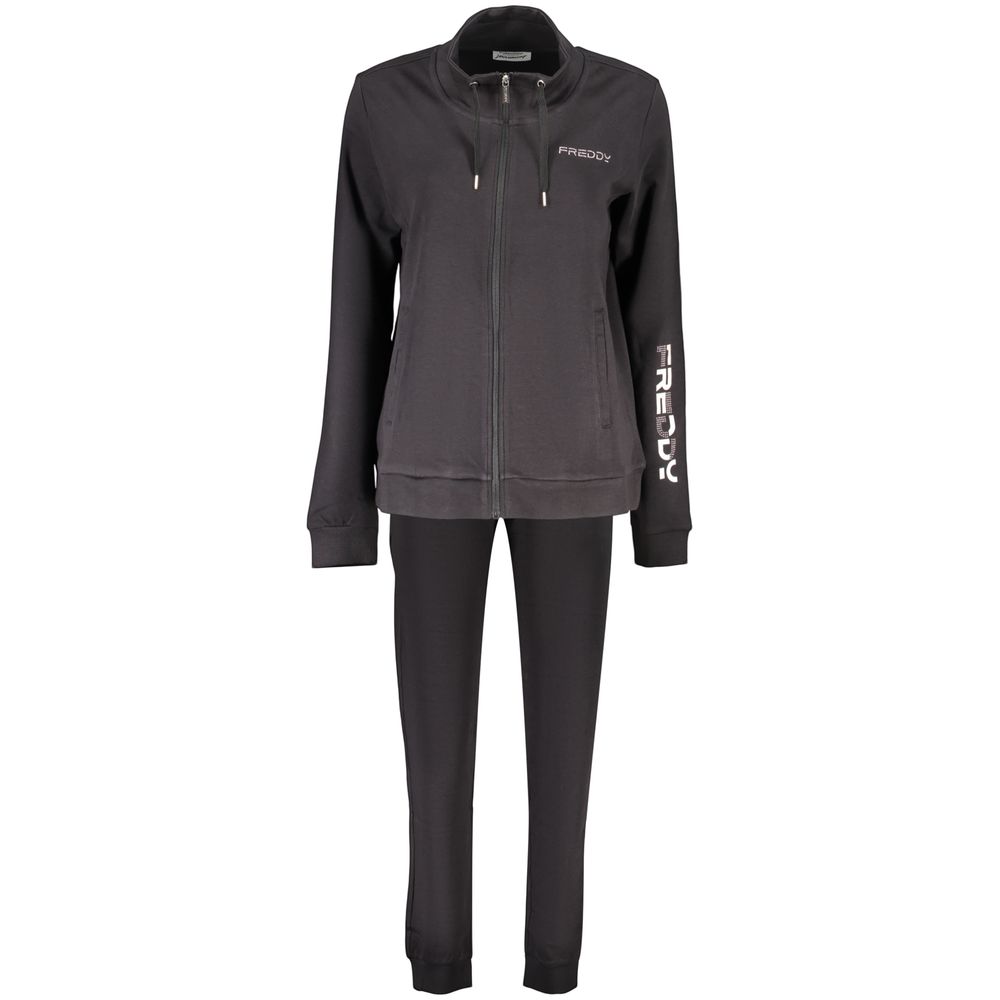 Sweatshirt by Freddy for women in cotton & rhinestone black & print presents a smart casual silhouette, featuring a smart casual and for a sophisticated look.