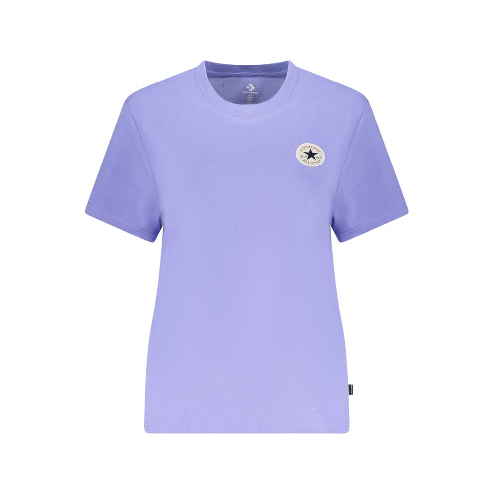 Activewear T-Shirt by Converse for women in cotton purple features an contemporary design with , a length, and a contemporary crew neckline.