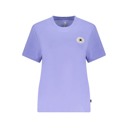 Activewear T-Shirt by Converse for women in cotton purple features an contemporary design with , a length, and a contemporary crew neckline.