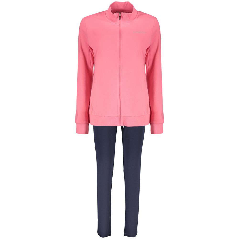 Sweatshirt by Freddy for women in cotton & rhinestone blue, pink & print features an exquisite silhouette, showcasing and details for a exquisite look.