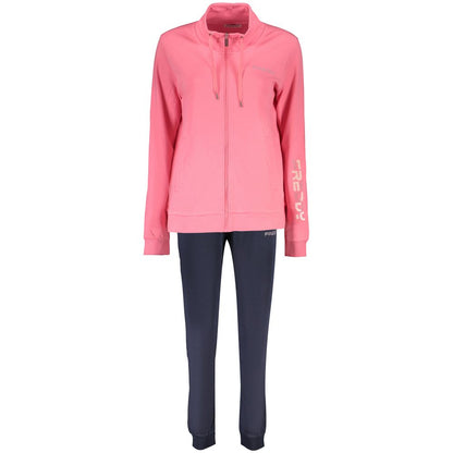 Sweatshirt by Freddy for women in cotton & rhinestone blue, pink & print presents a smart casual silhouette, featuring a smart casual and for a sophisticated look.