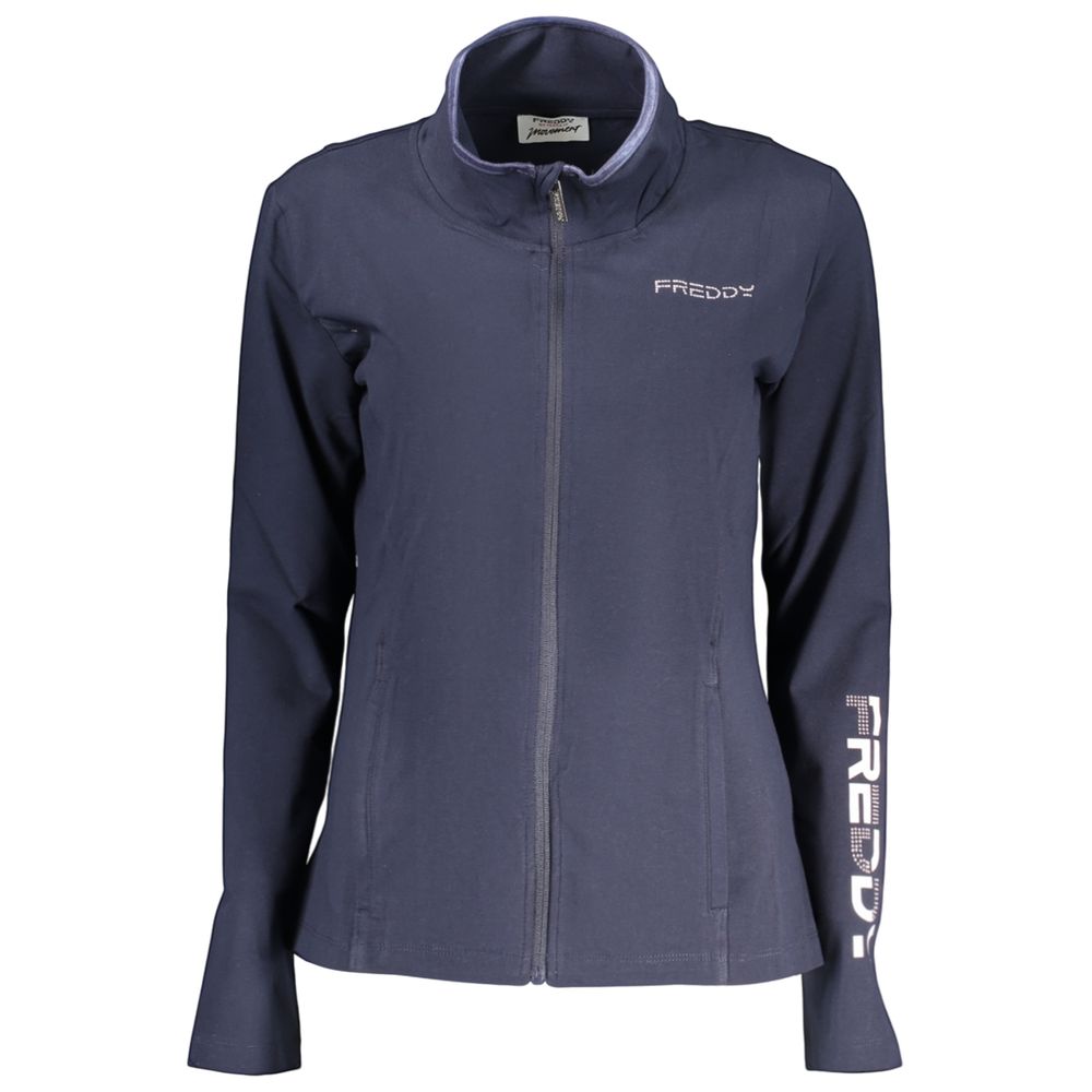 Sweatshirt by Freddy for women in cotton blue & print presents a smart casual silhouette, featuring a smart casual and for a sophisticated look.