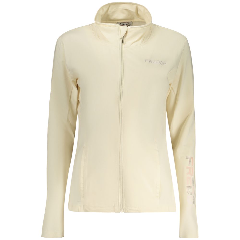 Sweatshirt by Freddy for women in cotton beige & print showcases a slouchy chic silhouette, artfully detailed with a slouchy chic and for a slouchy chic finish.