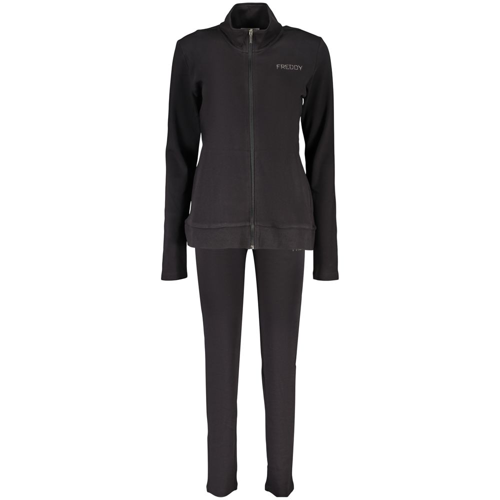 Sweatshirt by Freddy for women in cotton & rhinestone black features a unrivaled silhouette with a refined and unrivaled detailing for a sophisticated look.