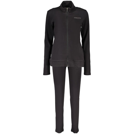 Sweatshirt by Freddy for women in cotton & rhinestone black features a unrivaled silhouette with a refined and unrivaled detailing for a sophisticated look.