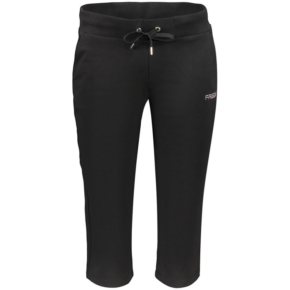 Joggers by Freddy for women in cotton black features an refined tailoring silhouette, showcasing a premium athletic & capri with a and capri cut for a refined tailoring look.