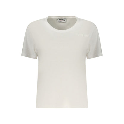 Activewear T-Shirt by Freddy for women in cotton white & print features a versatile silhouette, showcasing a versatile wide-neck neckline and detailed with high-performance for a premium look.