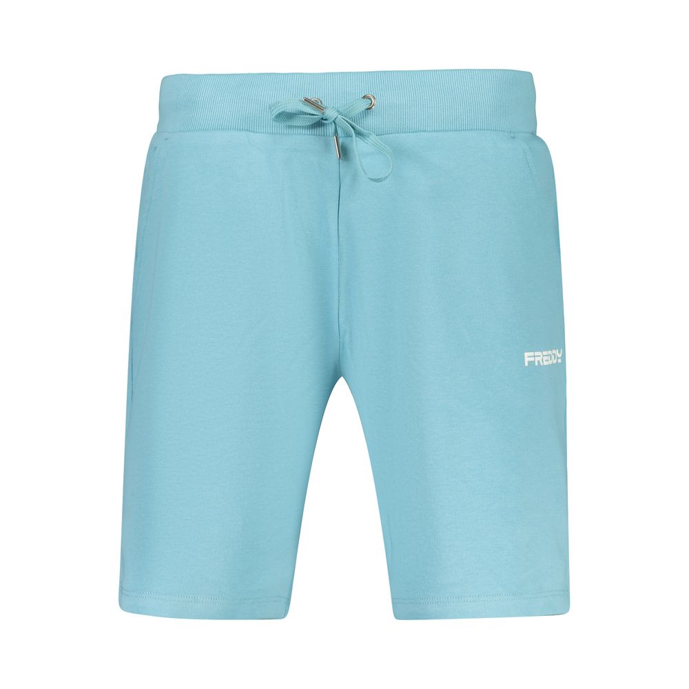 Activewear Shorts by Freddy for women in cotton blue & print features a contemporary silhouette with adjustable-waistband, a contemporary , short, and for a contemporary finish.