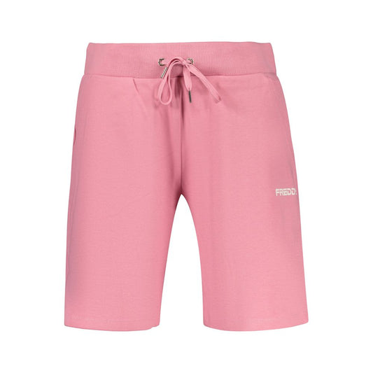 Activewear Shorts by Freddy for women in cotton pink & print features an versatile with adjustable-waistband, presenting a versatile short and designed for a versatile look.