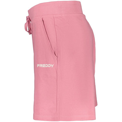 Activewear Shorts by Freddy for women in cotton pink & print features an athletic and short with a and high-performance adjustable-waistband.