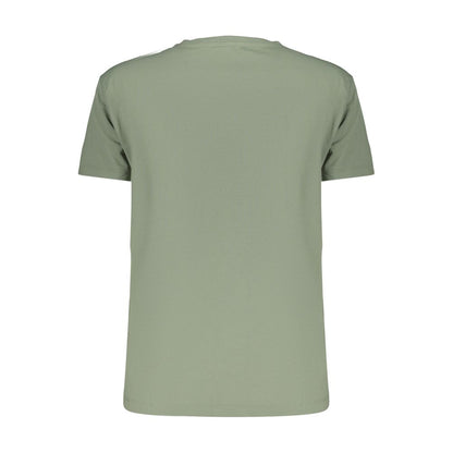 Activewear T-Shirt by Freddy for women in cotton green & print presents a kinetic silhouette, showcasing the kinetic and alongside functional for a premium, athletic look.