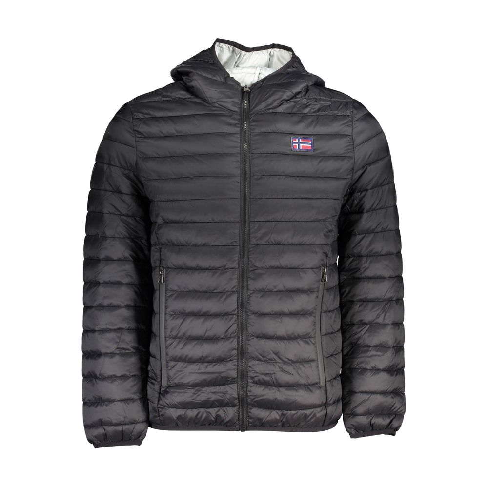 Hooded Windbreaker Jacket by Norway 1963 for men in polyamide black showcases a urban chic silhouette, detailed with a urban chic hooded neckline and functional pockets, hooded & windproof for a polished finish.