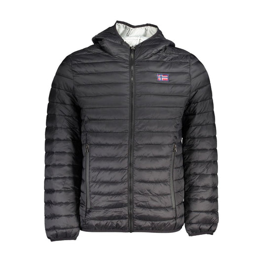 Hooded Windbreaker Jacket by Norway 1963 for men in polyamide black showcases a urban chic silhouette, detailed with a urban chic hooded neckline and functional pockets, hooded & windproof for a polished finish.