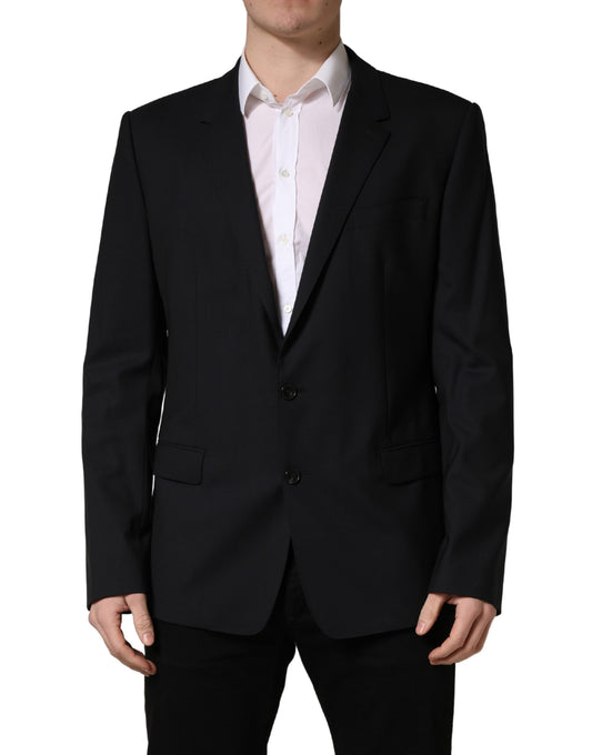 Dolce & Gabbana 501 Men's Single Breasted Virgin Wool Viscose & Cupro Blazer - Dark Blue Navy