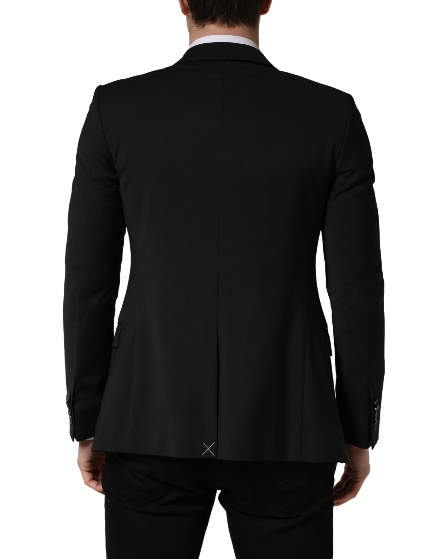 Dolce & Gabbana Black Polyester 2 Buttons Men Suit Jacket