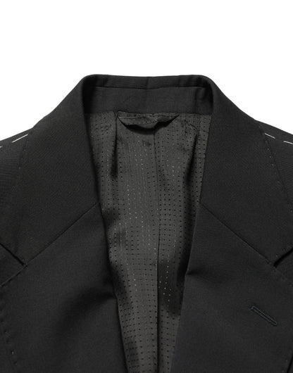 Dolce & Gabbana Black Polyester 2 Buttons Men Suit Jacket