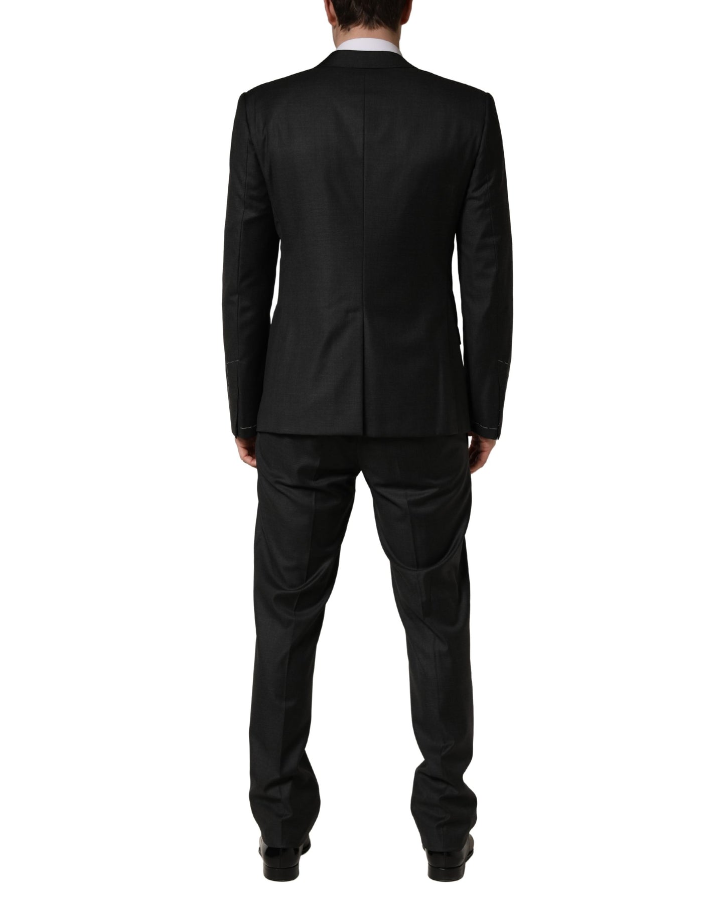 Dolce & Gabbana Black Wool Slim Fit Formal 3 Piece Men Suit