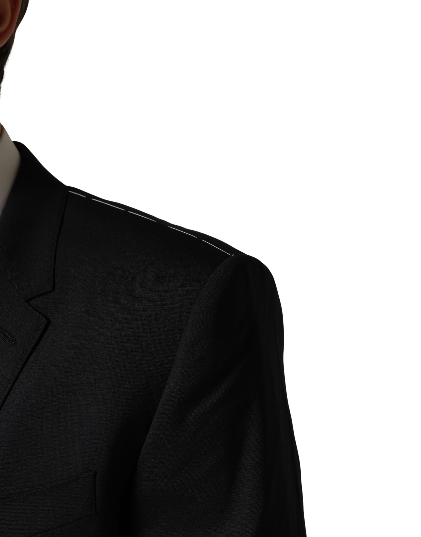 Dolce & Gabbana Black Wool Slim Fit Formal 3 Piece Men Suit