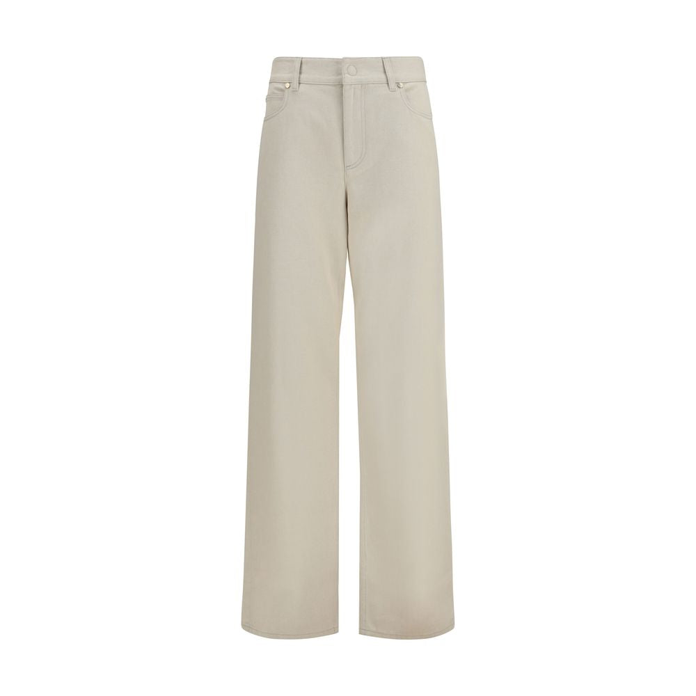 Jeans by Fendi for women in denim cotton beige & print features an sophisticated and straight-leg, regular-fit & wide with a precise long, creating a sophisticated and sophisticated silhouette.