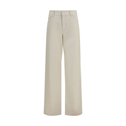 Jeans by Fendi for women in denim cotton beige & print features an sophisticated and straight-leg, regular-fit & wide with a precise long, creating a sophisticated and sophisticated silhouette.