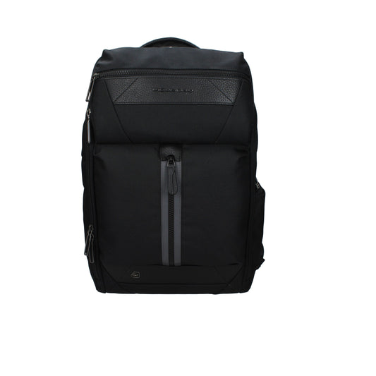 Backpack by Piquadro for men in fabric black showcases an architectural Fabric Backpack design, featuring a secure , ample , and architectural backpack-strap & adjustable-strap for a sophisticated look.