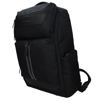 Backpack by Piquadro for men in fabric black features a stately Fabric Backpack design, showcasing a secure , ample , and versatile backpack-strap & adjustable-strap for a stately finish.