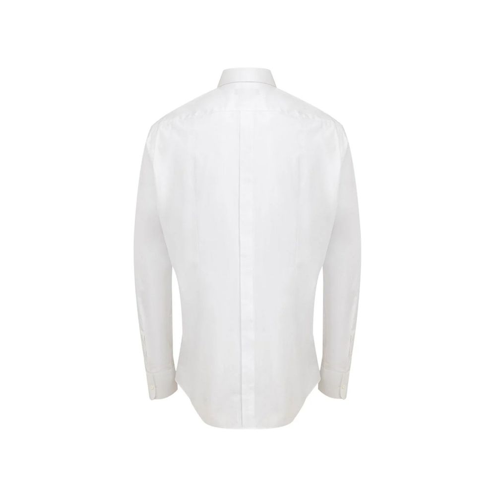 Dress Shirt by Dolce & Gabbana for men in cotton white features an architectural silhouette with a refined and elegant for a architectural look.