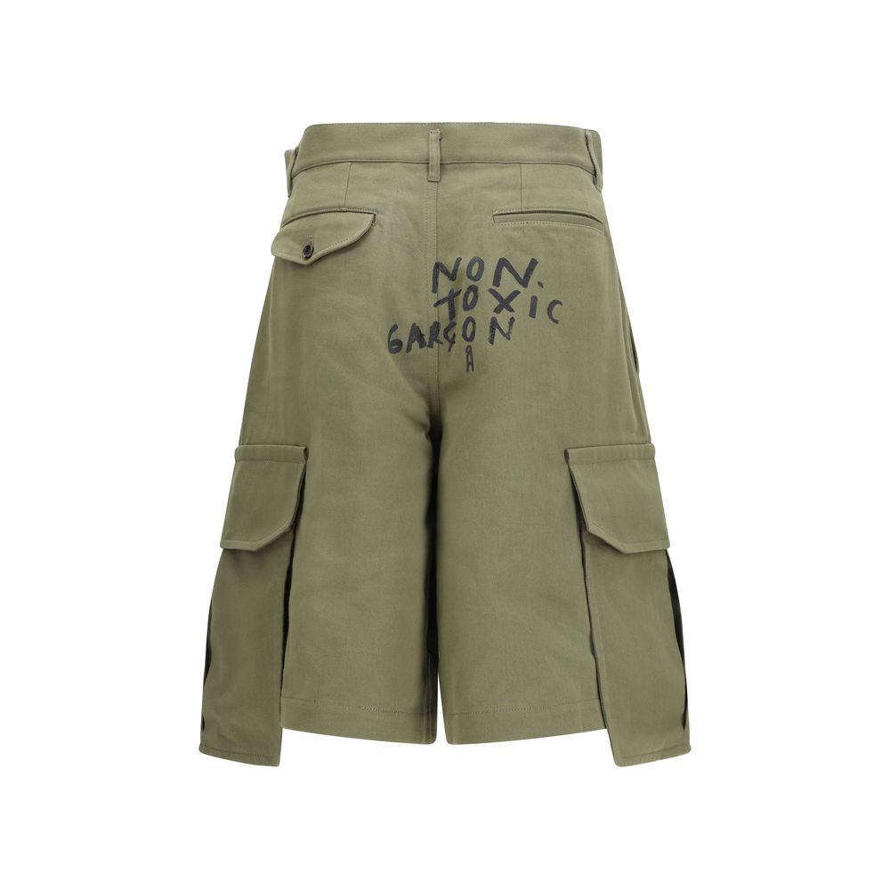 Comme Des Garçons Bicolor Cotton Cargo Shorts