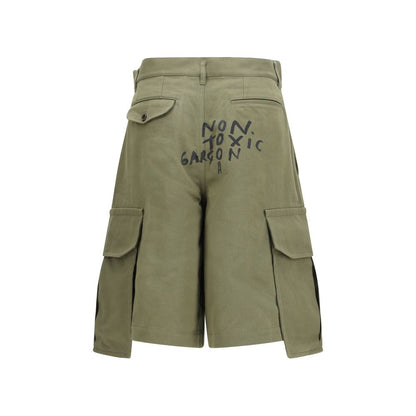 Comme Des Garçons Bicolor Cotton Cargo Shorts