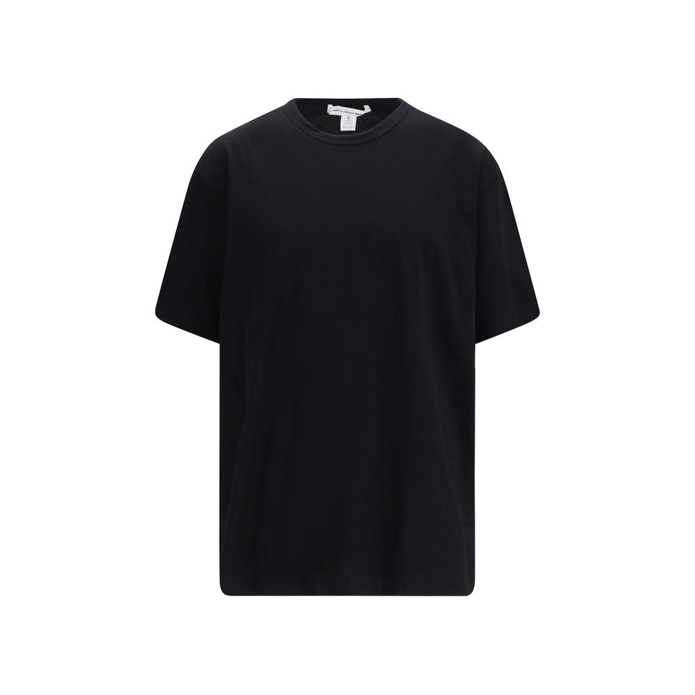 Activewear T-Shirt by Comme Des Garçons for men in cotton black & print features a dynamic silhouette with short-sleeve and round neckline enhanced by functional .