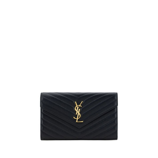 Quilted Shoulder Bag by Saint Laurent for women in lamb leather black, gold, monogram & print features a enviable silhouette, showcasing a secure snap & button, ample cardholder, and enviable shoulder-strap & handle for a enviable finish.
