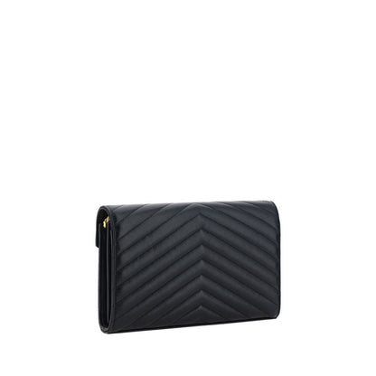 Quilted Shoulder Bag by Saint Laurent for women in lamb leather black, gold, monogram & print features a enviable silhouette, showcasing a secure snap & button, ample cardholder, and enviable shoulder-strap & handle for a enviable finish.