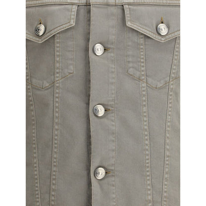 Trucker Jacket by Brunello Cucinelli for men in denim cotton bicolour features an contemporary silhouette, showcasing a sophisticated and contemporary pockets for a truly refined look.