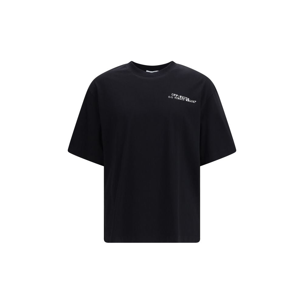 Activewear T-Shirt by Off-White for men in cotton black, white & print features an contemporary design with , a length, and a contemporary crew neckline.