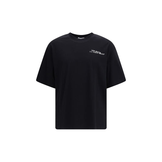 Activewear T-Shirt by Off-White for men in cotton black, white & print features an contemporary design with , a length, and a contemporary crew neckline.