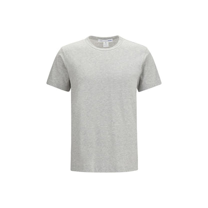 Activewear T-Shirt by Comme Des Garçons for men in cotton gray & print features a dynamic silhouette with short-sleeve and round neckline enhanced by functional .