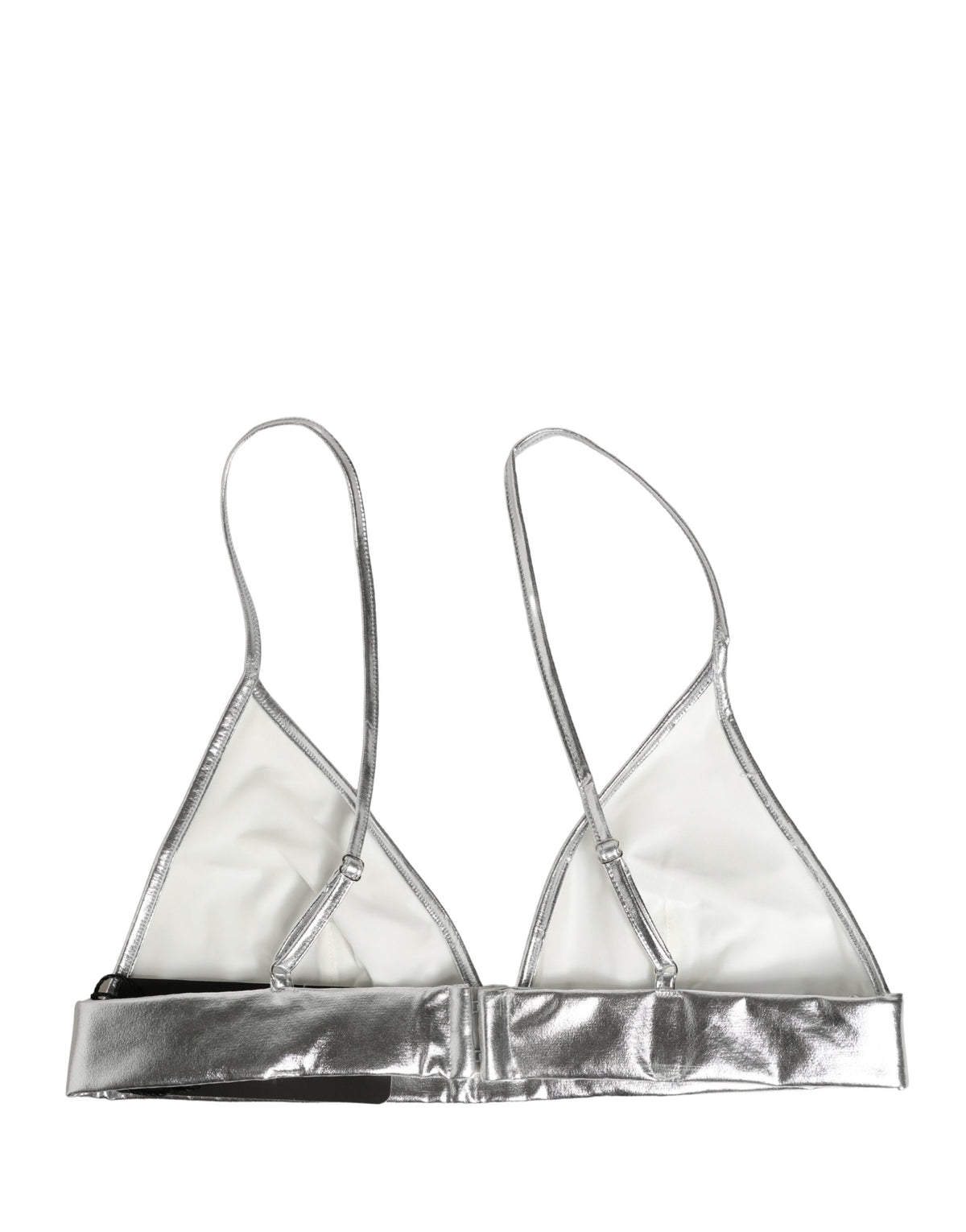 Dolce & Gabbana Women's Crop Top Cropped Stretch Nylon Corset - Silver