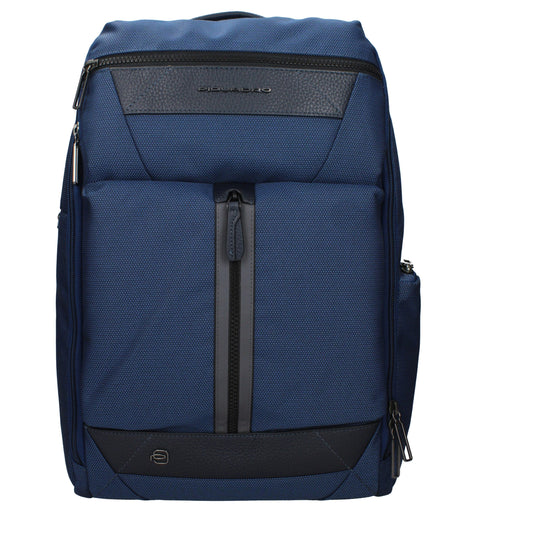 Backpack by Piquadro for men in fabric blue presents a stately Fabric Backpack design, showcasing a secure with ample and versatile backpack-strap & adjustable-strap for a stately finish.