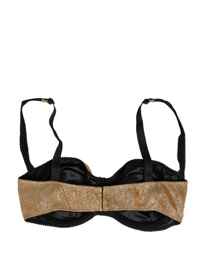 Dolce & Gabbana Gold Semi-Pad Underwire Balconette Bra Underwear
