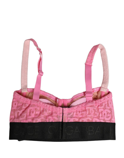 Dolce & Gabbana Pink Semi-Pad Underwire Balconette Bra Underwear